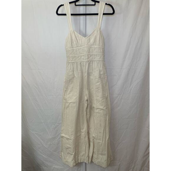 Free People Girl After All Ruched One-Piece - Women Size S - Cream